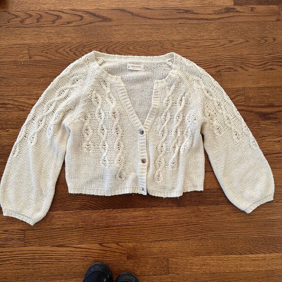 Lucky Brand Soft Cardigan -Ivory - Light Layer - L - Acrylic - VGUC - So Soft! - Picture 3 of 13